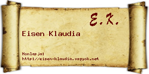 Eisen Klaudia névjegykártya